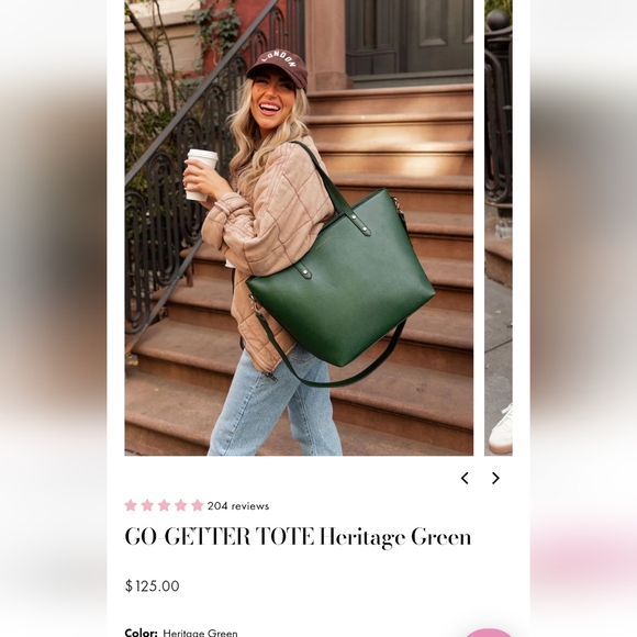 Poppy & Peonies Heritage Green Tote - Picture 8 of 8